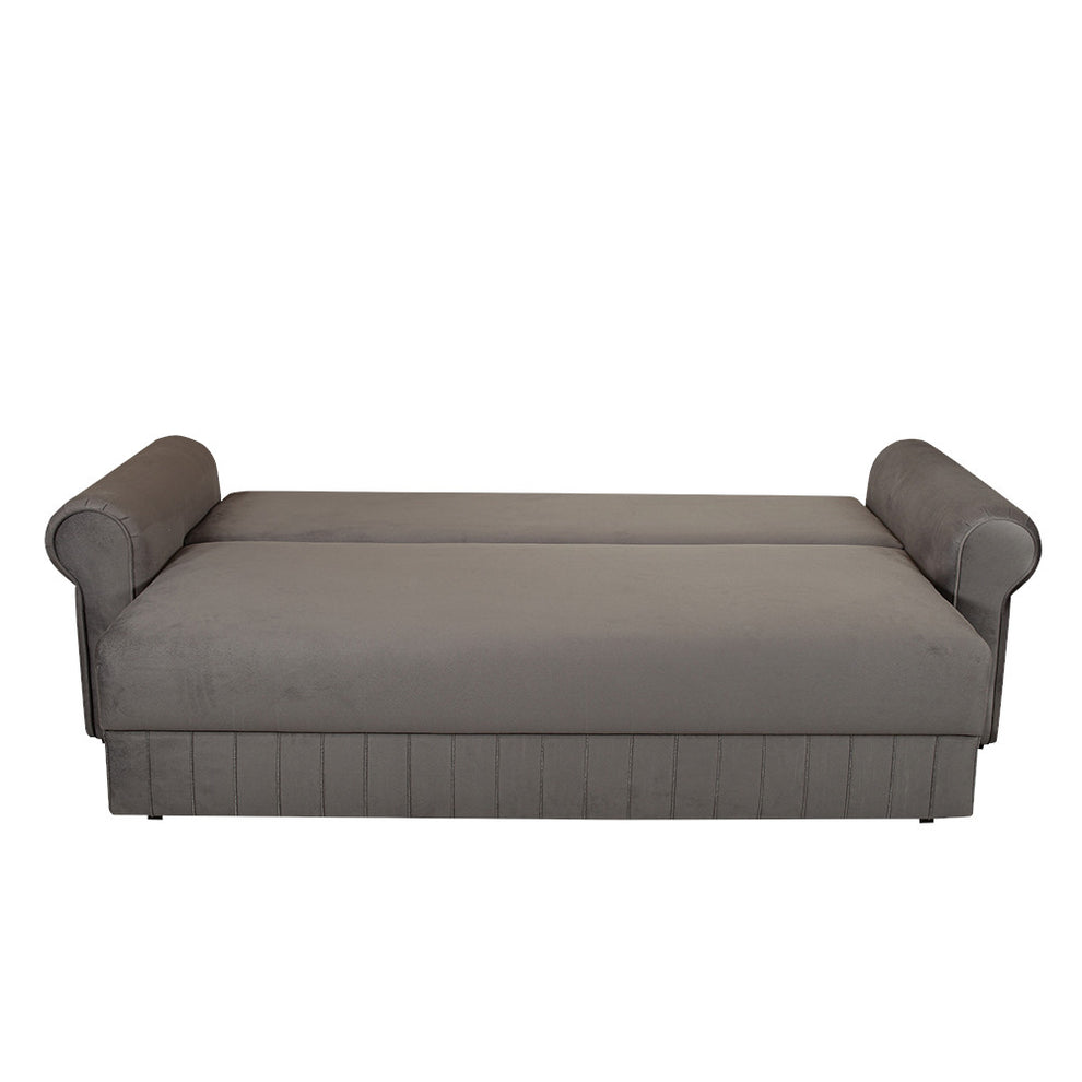 Canapea Extensibila Chic, 3 Locuri, Lada Depozitare, Gri, 242 Cm