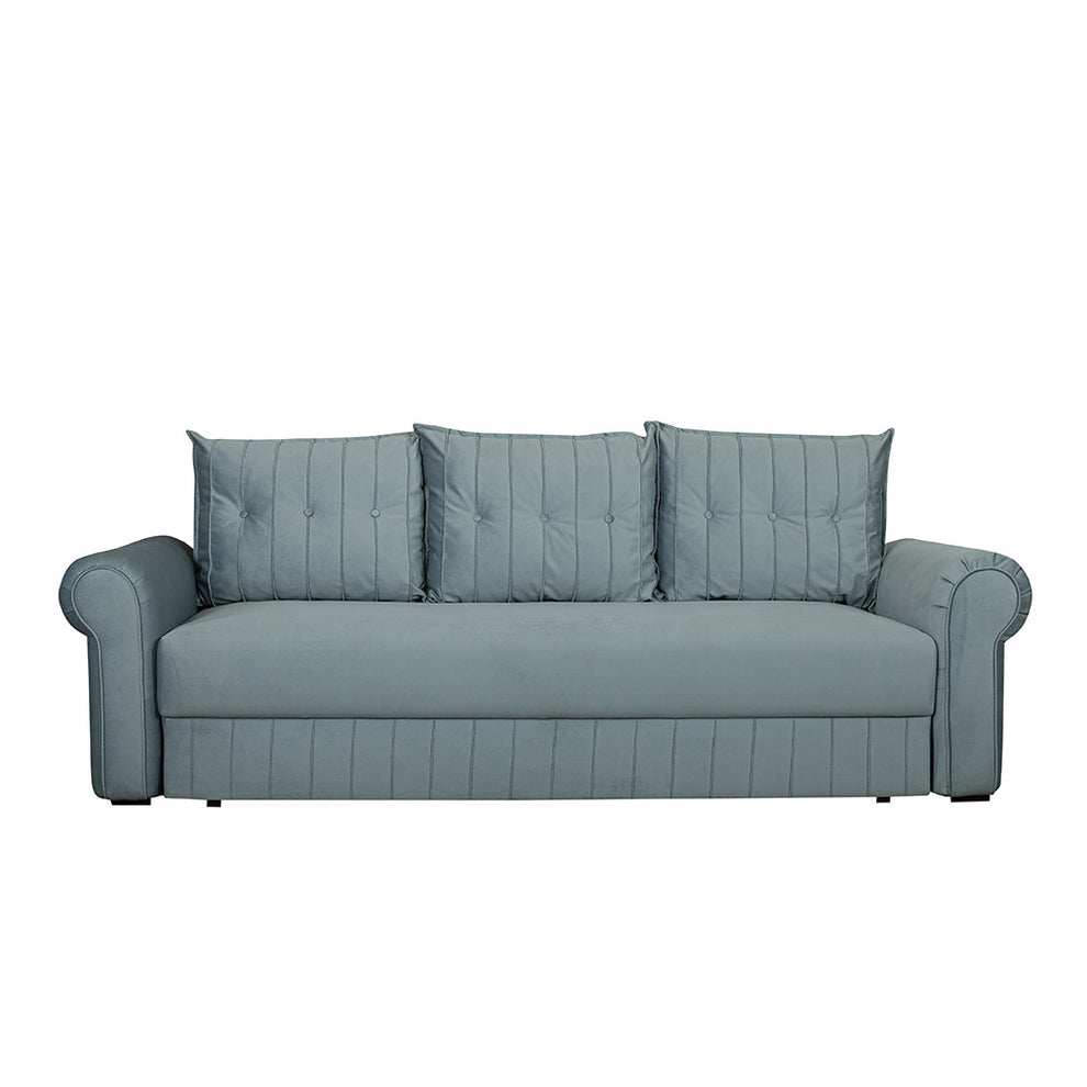 Canapea Extensibila Chic, 3 Locuri, Lada Depozitare, Albastru, 242 Cm