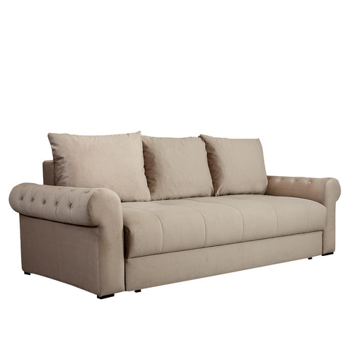 Canapea Extensibila Trendy, 3 Locuri, Lada Depozitare, Bej, 243 Cm