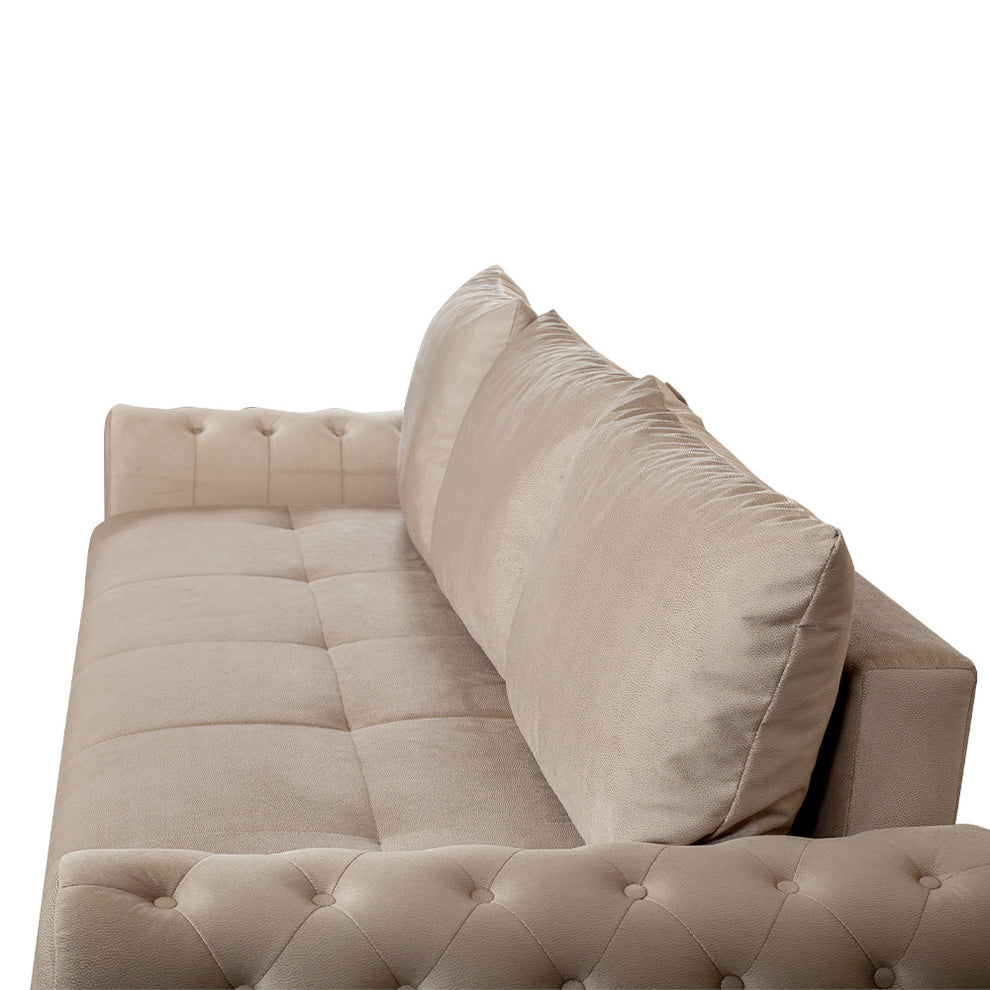 Canapea Extensibila Trendy, 3 Locuri, Lada Depozitare, Bej, 243 Cm