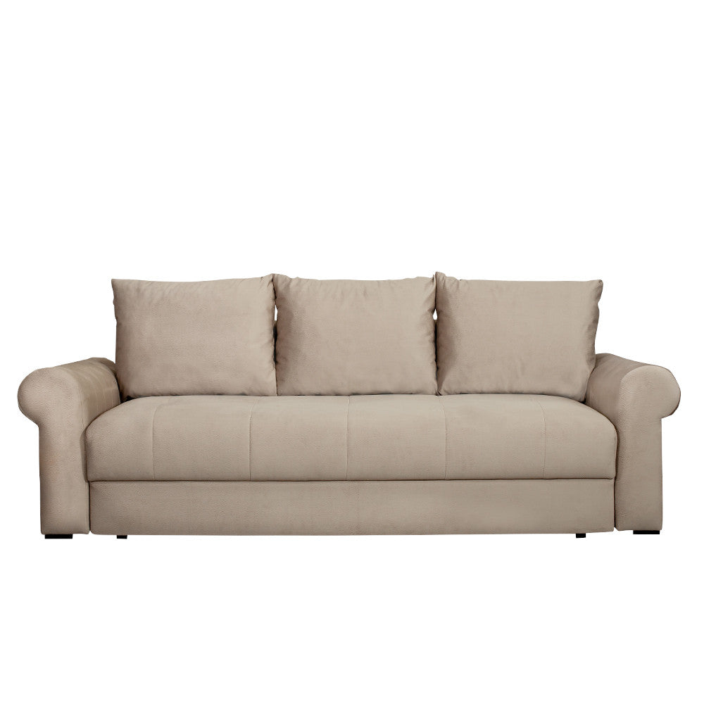Canapea Extensibila Trendy, 3 Locuri, Lada Depozitare, Bej, 243 Cm