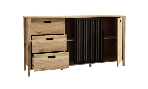 Bufet Justyna Stejar Mauvella Si Negru, 174.8 Cm