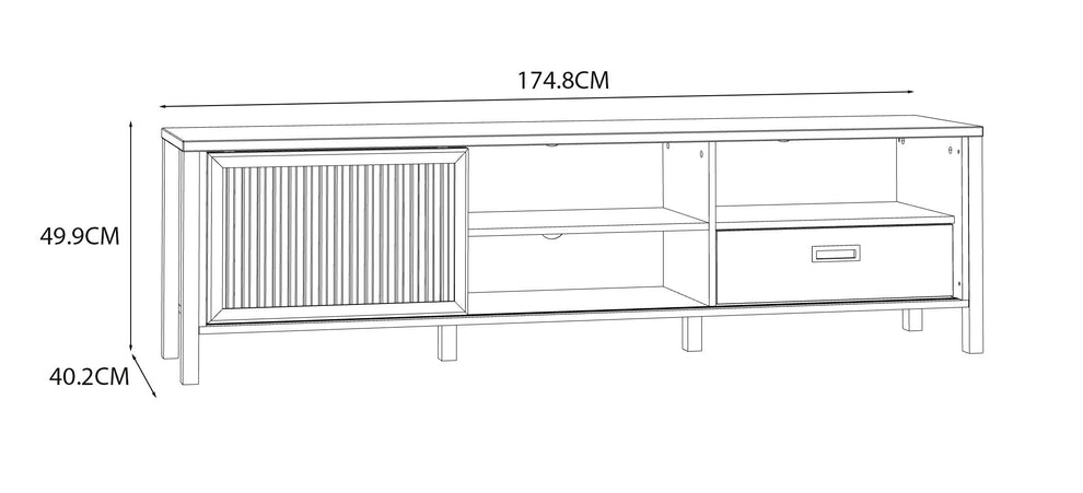 Comoda Tv Justyna Stejar Mauvella Si Negru, 174.8 Cm