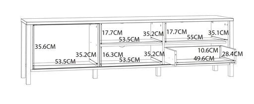 Comoda Tv Justyna Stejar Mauvella Si Negru, 174.8 Cm