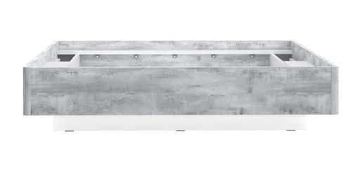 Pat Cu Tablie Buganvilla Dimensiune Saltea 140 x 190 Cm,  Alb, Gri vintage si Alb Lucios