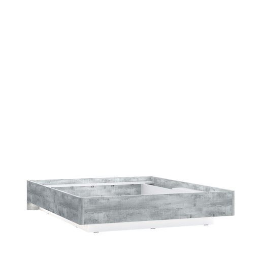 Pat Cu Tablie Buganvilla Dimensiune Saltea 140 x 190 Cm,  Alb, Gri vintage si Alb Lucios