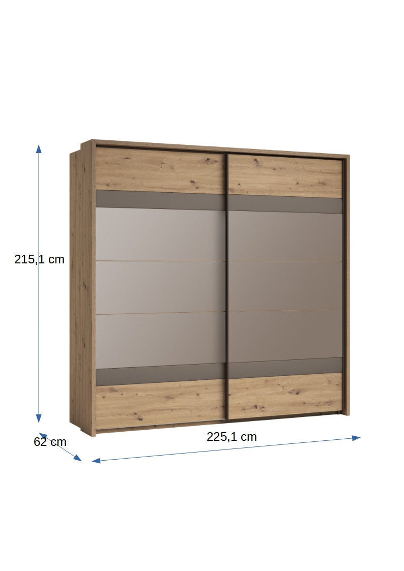 Dulap Cu Rama Prestige Stejar Natur, 225.1 Cm