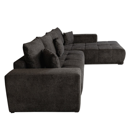 Coltar Extensibil Cu Otoman Dreapta Otis, 5 Locuri, Lada Depozitare, Gri Inchis, 280 Cm