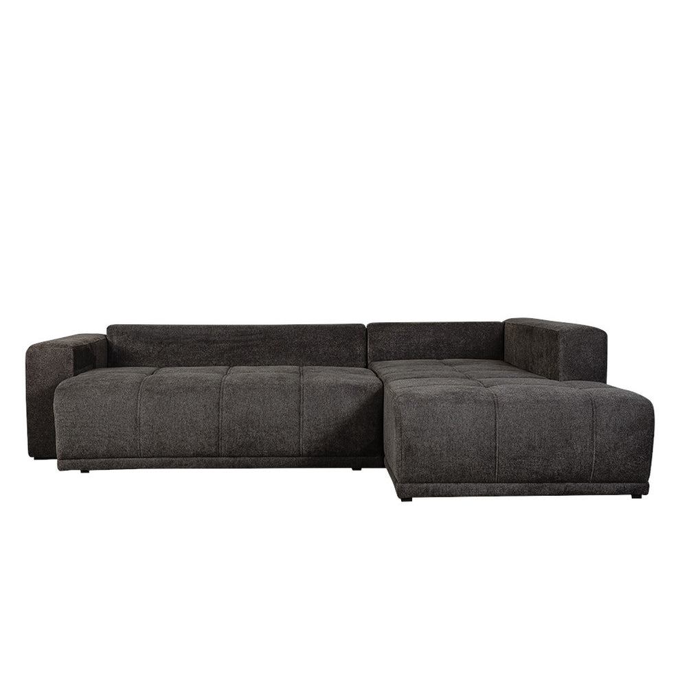 Coltar Extensibil Cu Otoman Dreapta Otis, 5 Locuri, Lada Depozitare, Gri Inchis, 280 Cm