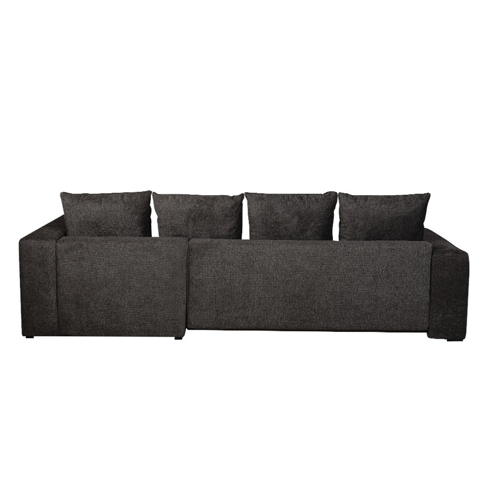 Coltar Extensibil Cu Otoman Dreapta Otis, 5 Locuri, Lada Depozitare, Gri Inchis, 280 Cm