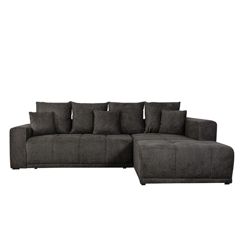 Coltar Extensibil Cu Otoman Dreapta Otis, 5 Locuri, Lada Depozitare, Gri Inchis, 280 Cm