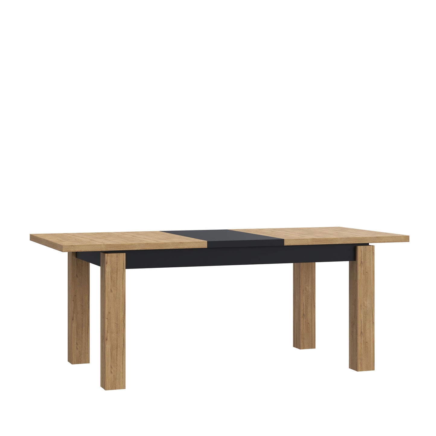 Masa Extensibila Kaszimiro, Stejar Waterford Si Negru, 180.4 x 78.2 x 90.4 Cm