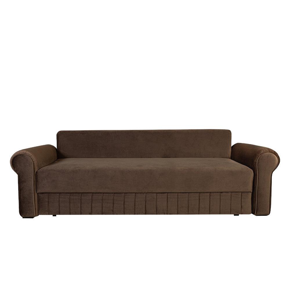 Canapea Extensibila Chic, 3 Locuri, Lada Depozitare, Maro, 242 Cm