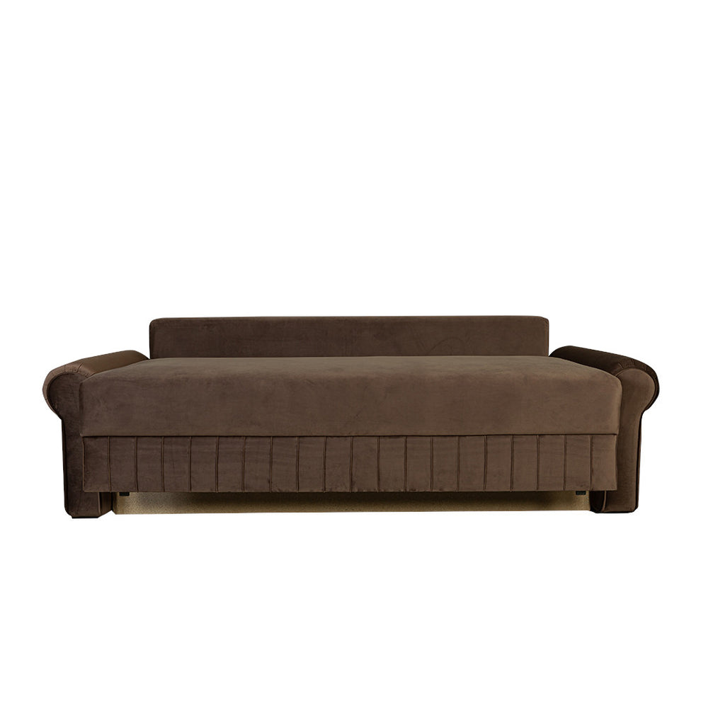 Canapea Extensibila Chic, 3 Locuri, Lada Depozitare, Maro, 242 Cm