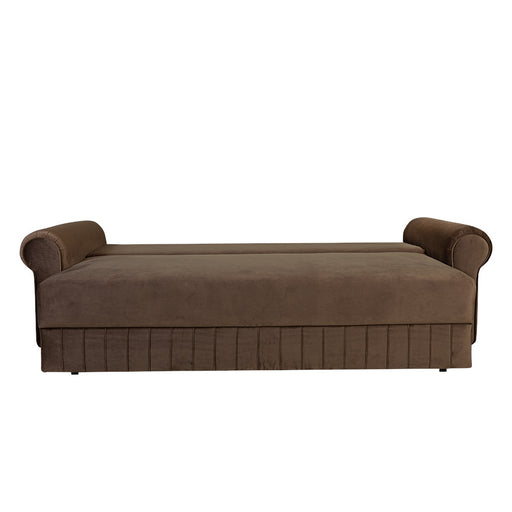 Canapea Extensibila Chic, 3 Locuri, Lada Depozitare, Maro, 242 Cm