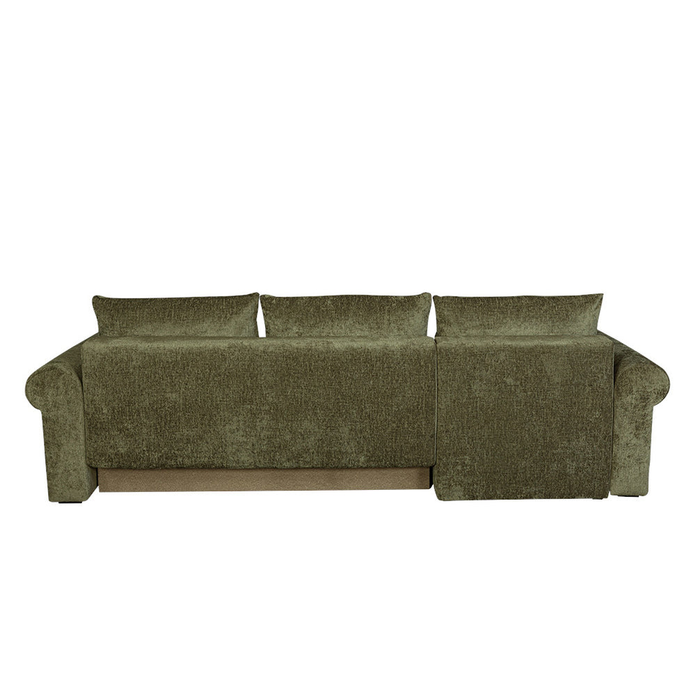 Coltar Extensibil Stanga Venezia, 5 Locuri, Lada Depozitare, Verde, 275 Cm