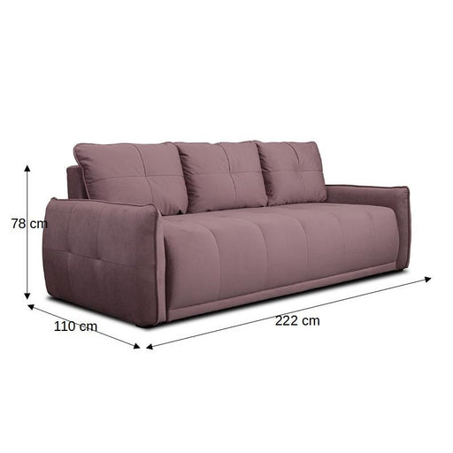 Canapea Extensibila Joy, Lada Depozitare, Roz, 222 Cm
