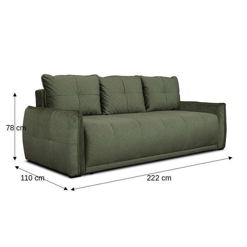 Canapea Extensibila Joy, Lada Depozitare, Verde, 222 Cm