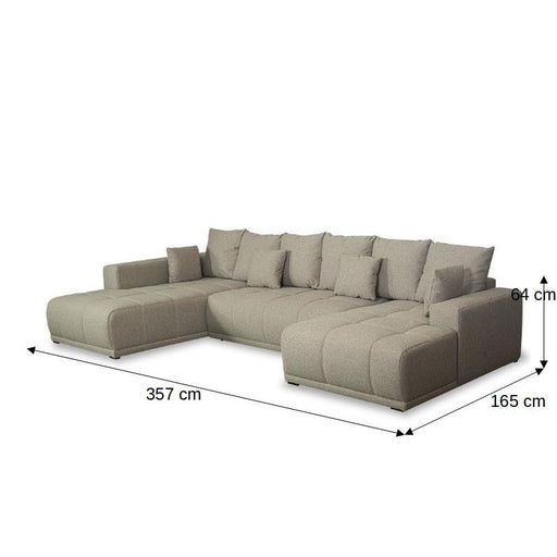 Coltar U Extensibil Otis Stanga, 6 Locuri, Lada Depozitare, Bej, 357 Cm