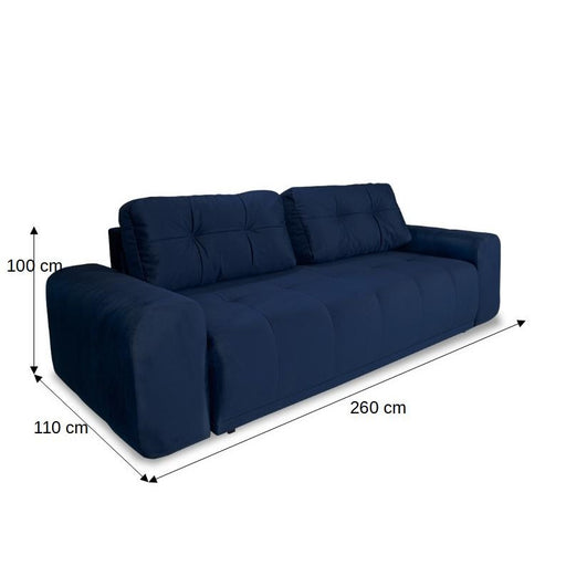 Canapea Extensibila Cu Lada Depozitare Dreamer, Albastru Inchis, 260 x 110 x 100 Cm