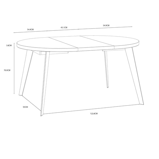 Masa Rotunda Extensibila Tabia Alb, 110/155 Cm