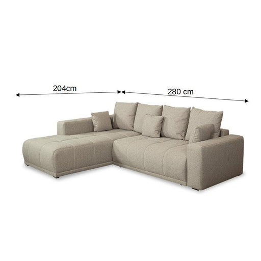 Coltar Extensibil Cu Otoman Stanga Otis, 5 Locuri, Lada Depozitare, Bej, 280 Cm