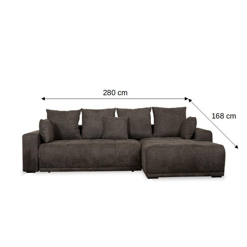 Coltar Extensibil Dreapta Otis, 5 Locuri, Lada Depozitare, Gri Inchis, 280 Cm