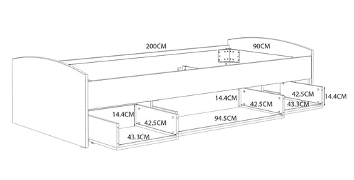 Pat Coralya Alb, Dimensiune Saltea 90 x 200 Cm