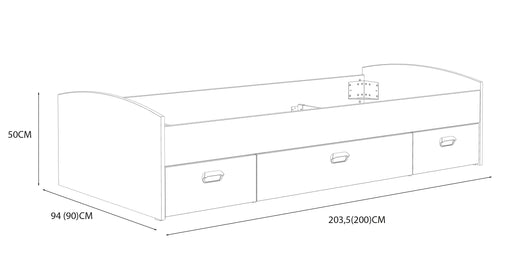 Pat Coralya Alb, Dimensiune Saltea 90 x 200 Cm