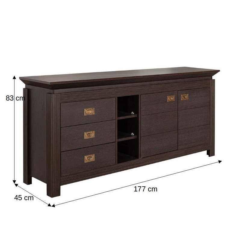 Comoda Saigon Cantori Cu 2 Usi Si 3 Sertare, 177 Cm