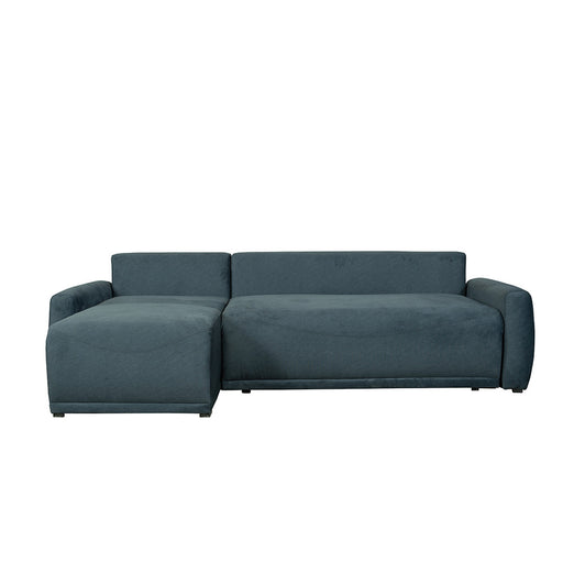 Coltar Extensibil Lea Interschimbabil Stanga/Dreapta, 5 Locuri, Lada Depozitare, Albastru, 256 Cm