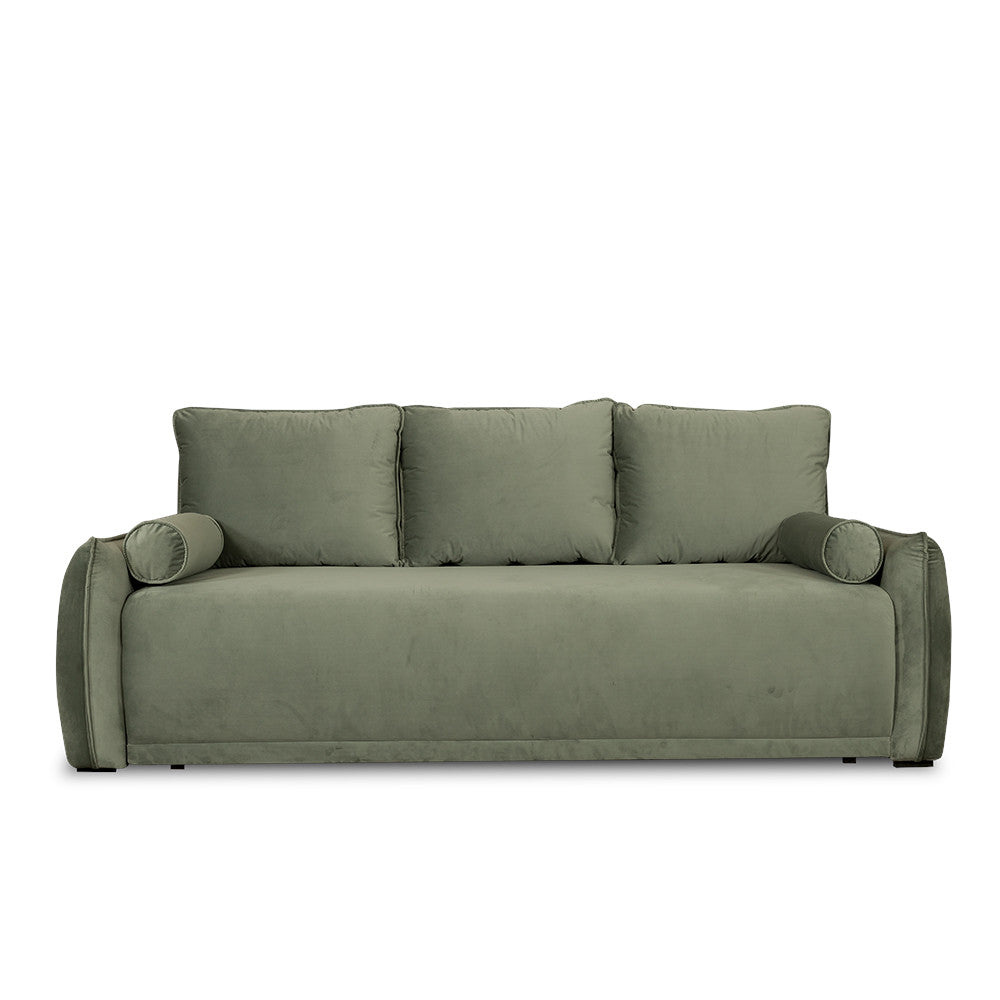 Canapea Extensibila Vida, 3 Locuri, Lada Depozitare, Verde, 225 Cm