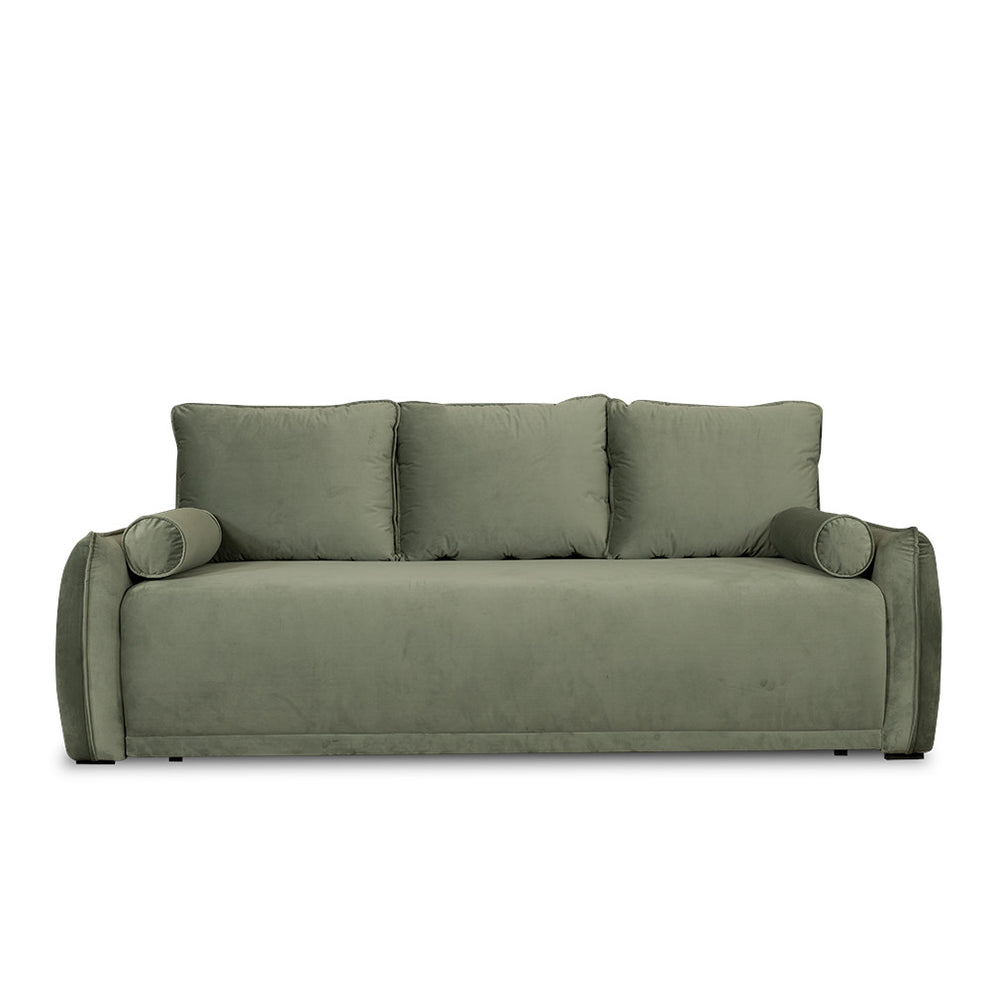 Canapea Extensibila Vida, 3 Locuri, Lada Depozitare, Verde, 225 Cm