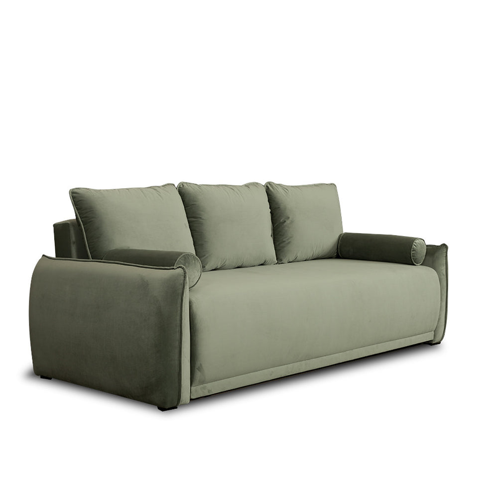 Canapea Extensibila Vida, 3 Locuri, Lada Depozitare, Verde, 225 Cm