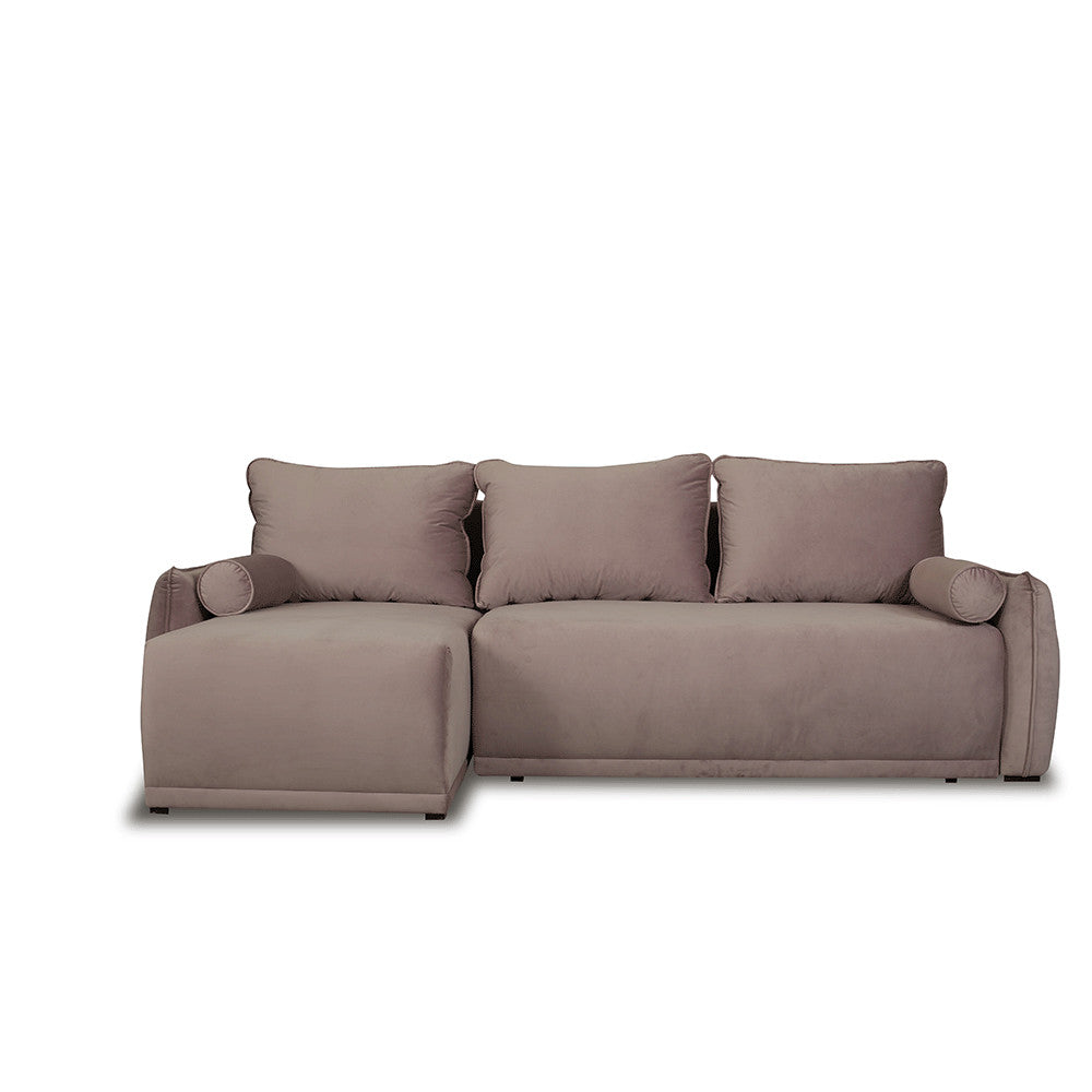 Coltar Extensibil Vida Interschimbabil Stanga/Dreapta, 5 Locuri, Lada Depozitare, Roz, 256 Cm