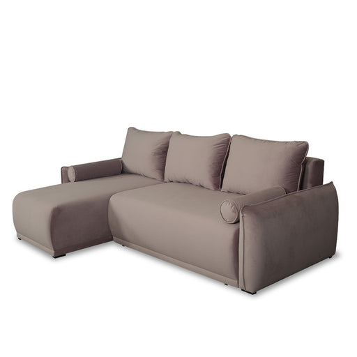 Coltar Extensibil Vida Interschimbabil Stanga/Dreapta, 5 Locuri, Lada Depozitare, Roz, 256 Cm