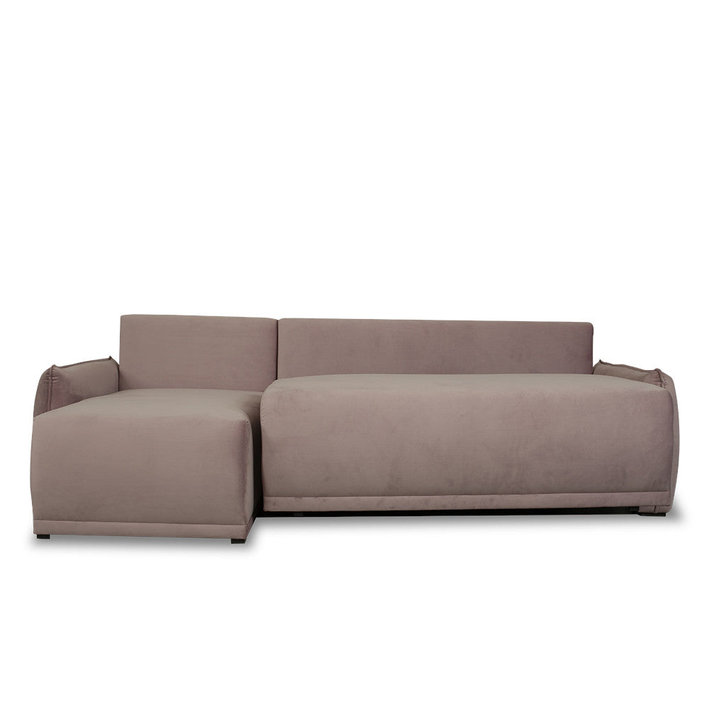 Coltar Extensibil Vida Interschimbabil Stanga/Dreapta, 5 Locuri, Lada Depozitare, Roz, 256 Cm