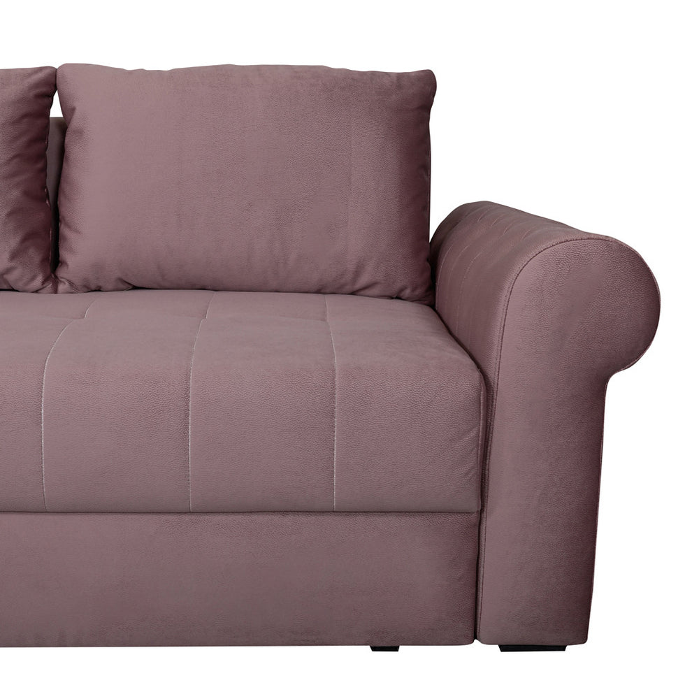 Coltar Extensibil Stanga Trendy, 5 Locuri, Lada Depozitare, Roz, 275 Cm