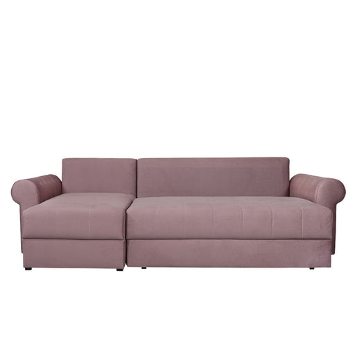 Coltar Extensibil Stanga Trendy, 5 Locuri, Lada Depozitare, Roz, 275 Cm