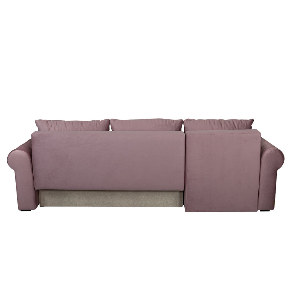 Coltar Extensibil Stanga Trendy, 5 Locuri, Lada Depozitare, Roz, 275 Cm