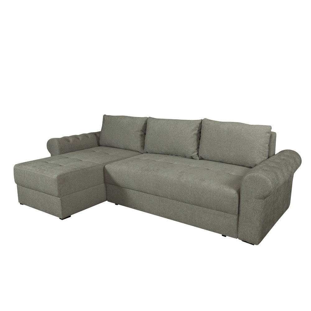 Coltar Extensibil Stanga Trendy, 5 Locuri, Lada Depozitare, Bej, 275 Cm