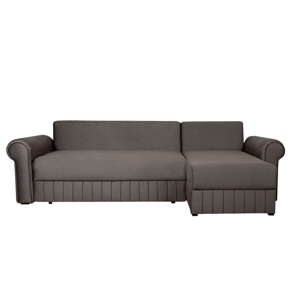 Coltar Extensibil Dreapta Chic, 5 Locuri, Lada Depozitare, Gri, 273 Cm