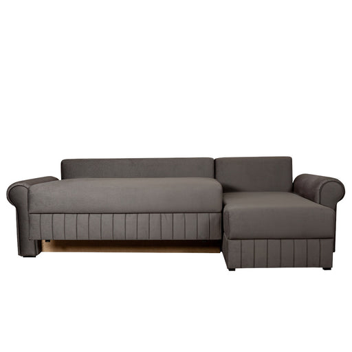 Coltar Extensibil Dreapta Chic, 5 Locuri, Lada Depozitare, Gri, 273 Cm