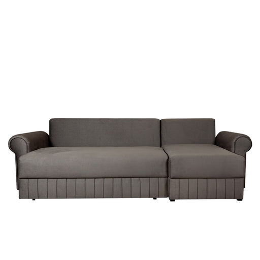 Coltar Extensibil Dreapta Chic, 5 Locuri, Lada Depozitare, Gri, 273 Cm