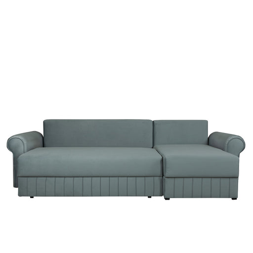 Coltar Extensibil Dreapta Chic, 5 Locuri, Lada Depozitare, Albastru, 273 Cm