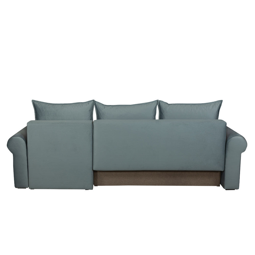 Coltar Extensibil Dreapta Chic, 5 Locuri, Lada Depozitare, Albastru, 273 Cm