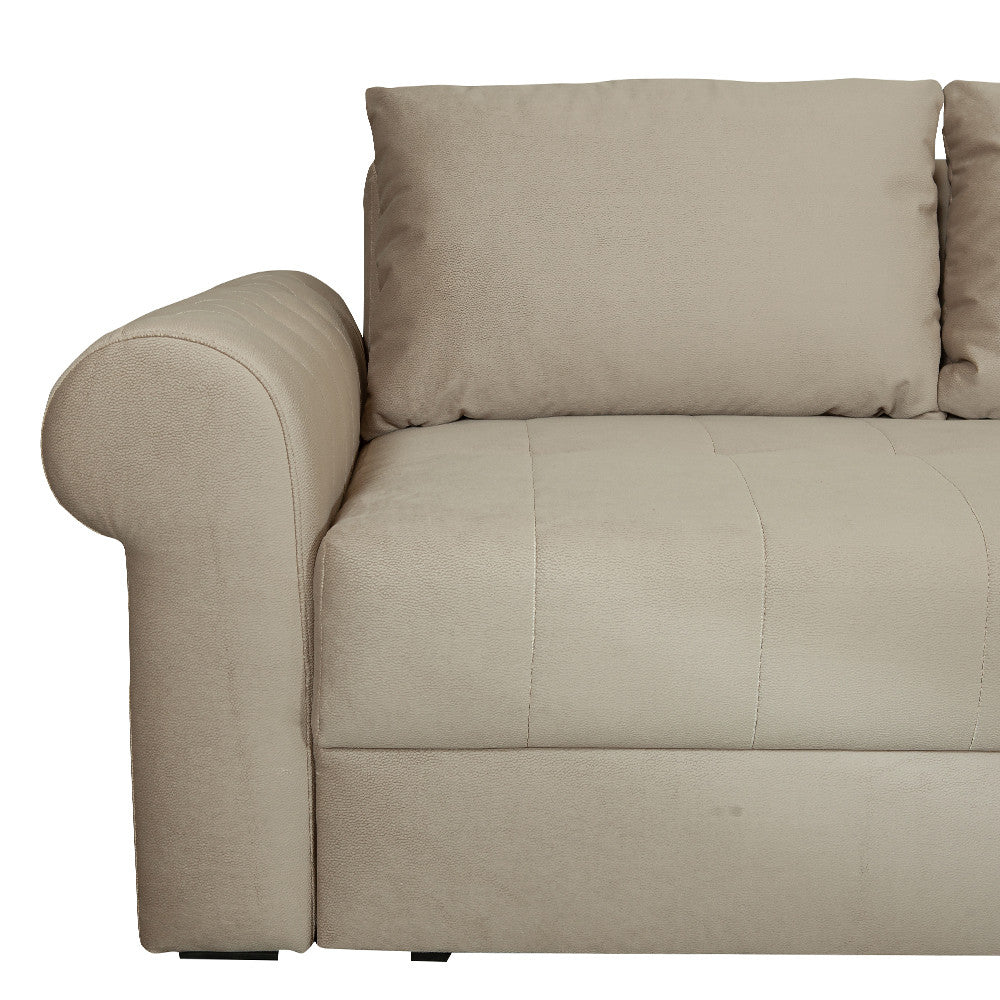 Coltar Extensibil Dreapta Trendy, 5 Locuri, Lada Depozitare, Crem, 275 Cm