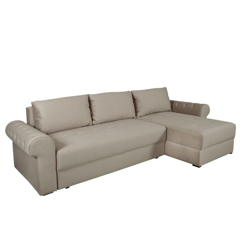 Coltar Extensibil Dreapta Trendy, 5 Locuri, Lada Depozitare, Crem, 275 Cm