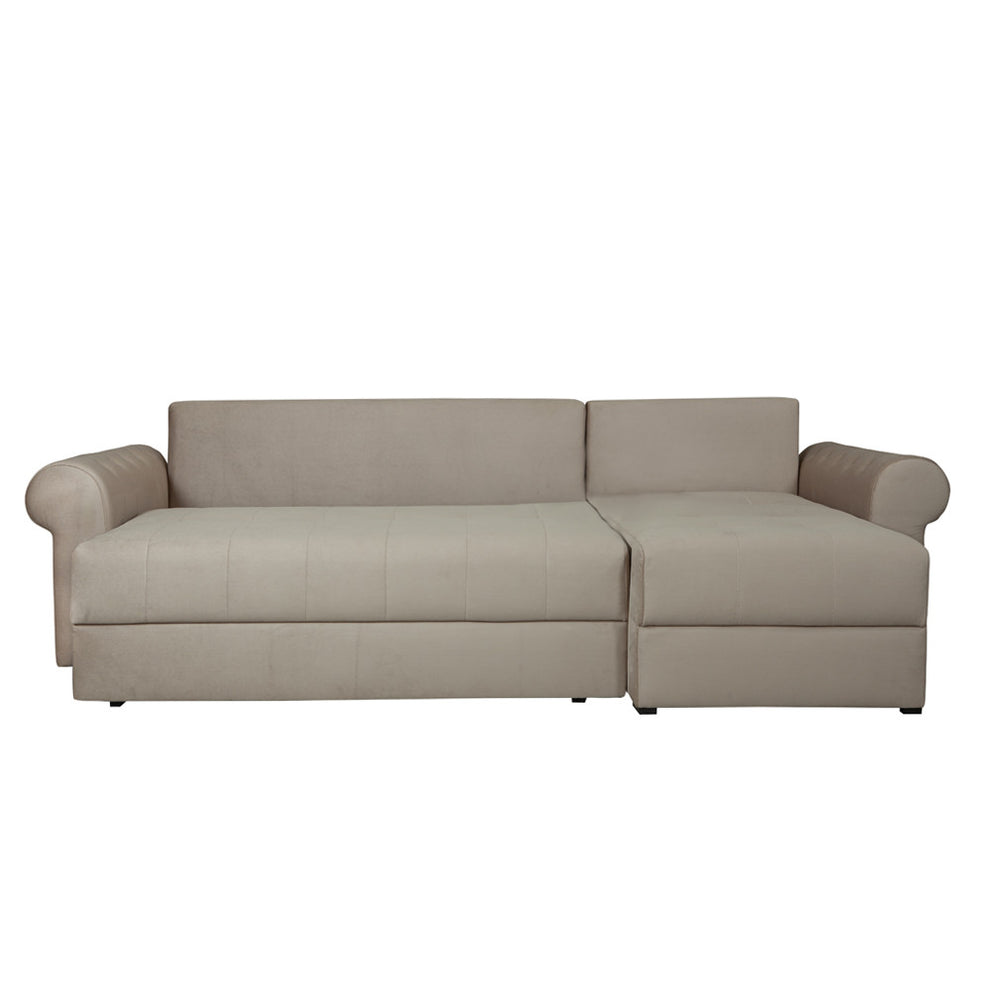 Coltar Extensibil Dreapta Trendy, 5 Locuri, Lada Depozitare, Crem, 275 Cm