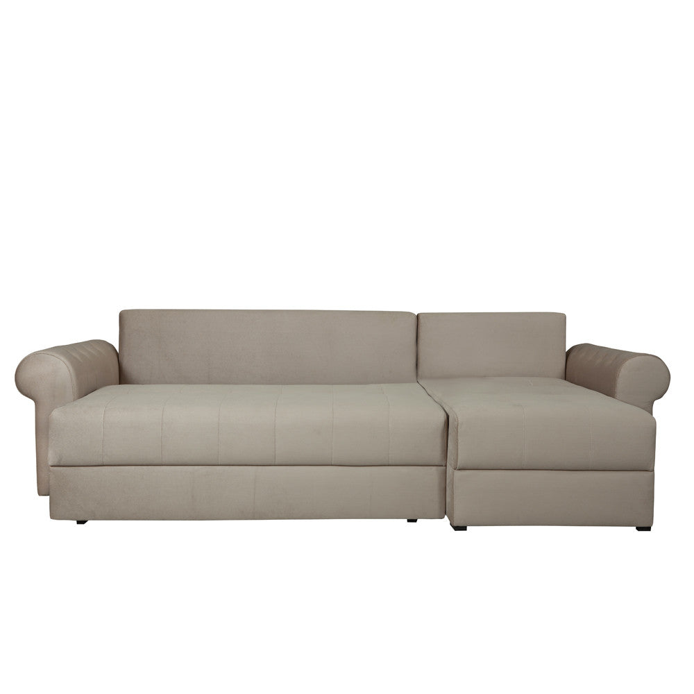 Coltar Extensibil Dreapta Trendy, 5 Locuri, Lada Depozitare, Crem, 275 Cm